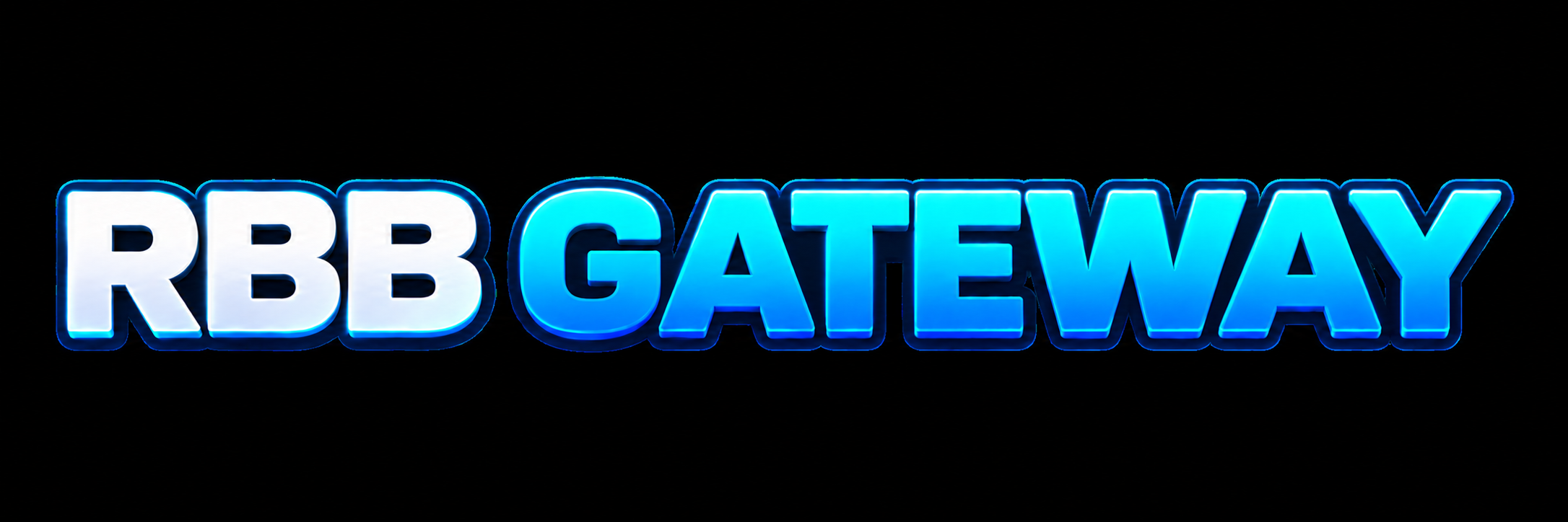 RBB Gateway 3D wordmark on black