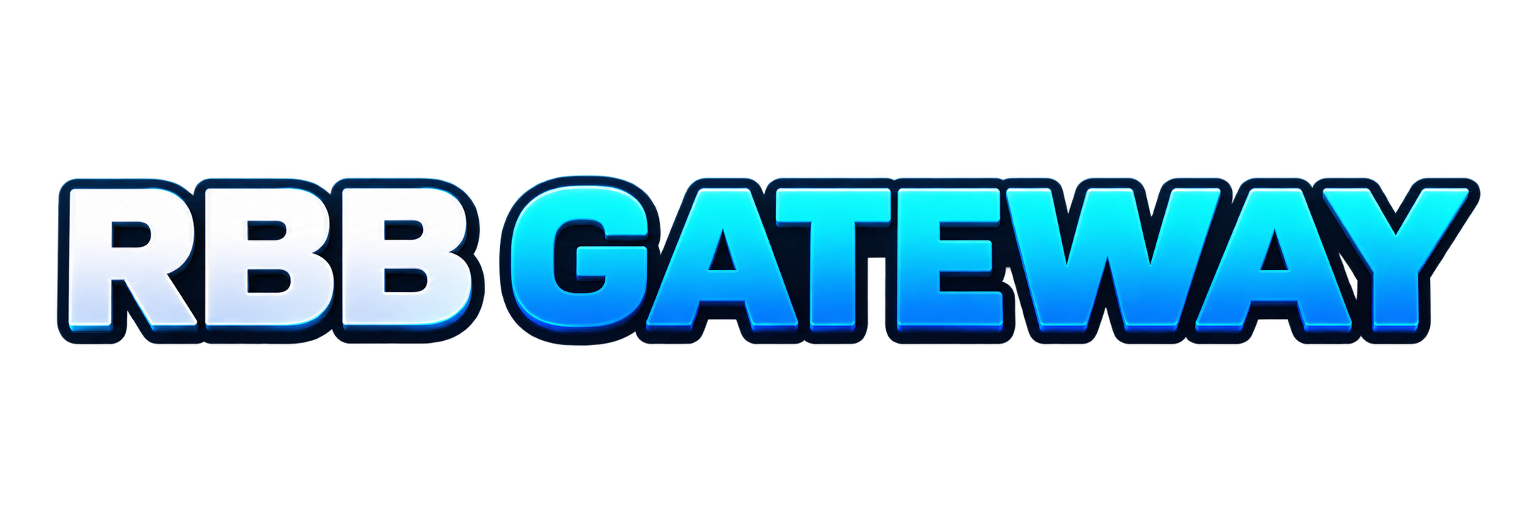 RBB Gateway 3D wordmark with transparent background